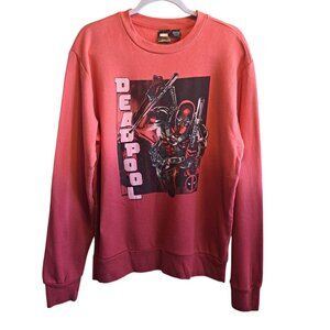 Disney Marvel Deadpool Red Ombre Pullover Crewneck Superhero X Men Size Small